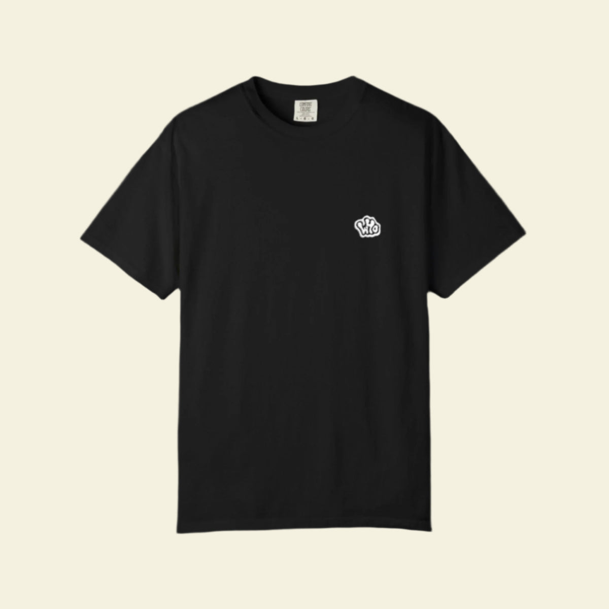 White Thread Embroidered WHO T-Shirt