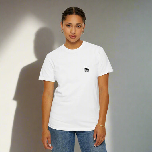 Black Thread Embroidered WHO T-Shirt
